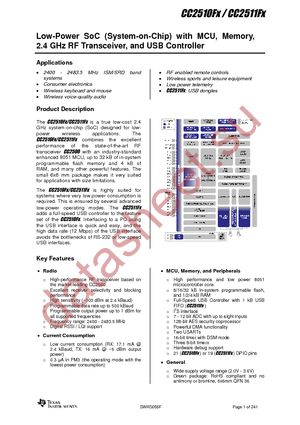 CC2511F16RSP datasheet  